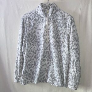 Laura Scott Heather Gray and Cream Top